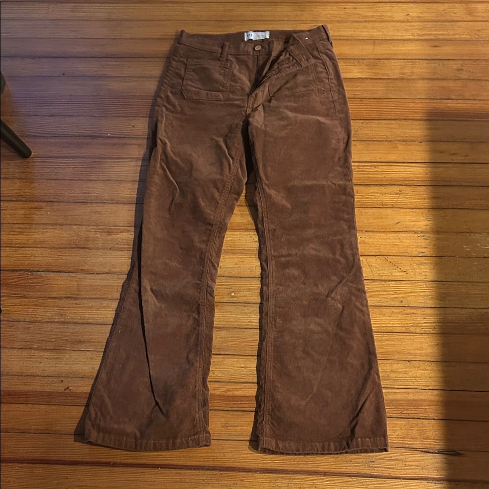 GAP Women's Brown Corduroy Flare Pants
